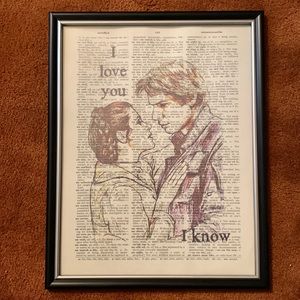 Star Wars Han Leia I love you I know framed print art